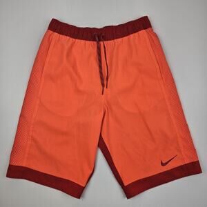 Nike Volley Swim Trunks Shorts Men's Small Meshed Lined Neon Orange/Red Pockets‎